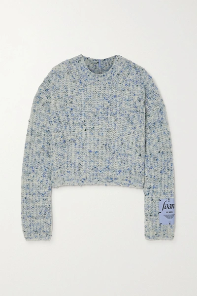 Shop Mcq By Alexander Mcqueen Appliquéd Wool-blend Sweater In Blue