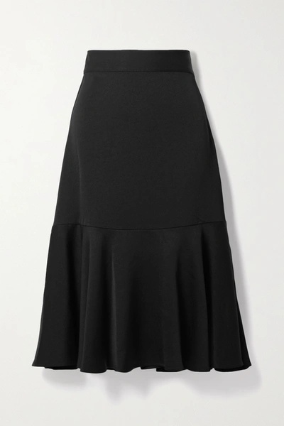 Shop Vanessa Bruno Papillon Tiered Crepe Midi Skirt In Black