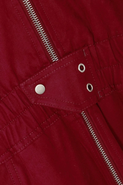 Shop Rick Owens Tuta Cotton-twill Jumpsuit In Red