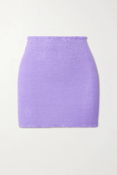 Shop Hunza G + Net Sustain Seersucker Mini Skirt In Lilac
