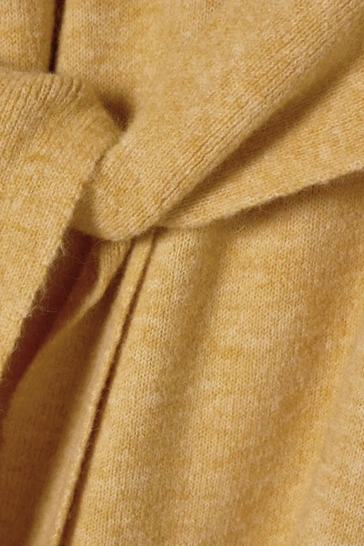 Shop Nanushka Cedro One-sleeve Tie-detailed Stretch-knit Midi Dress In Yellow