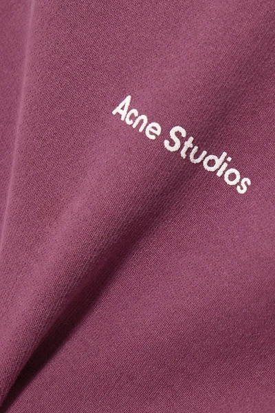 Shop Acne Studios Oversized Printed Cotton-jersey Hoodie In Pink
