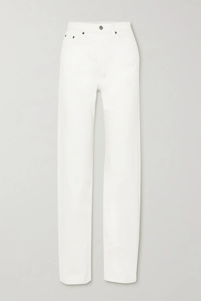 Shop Ksubi Playback High-rise Straight-leg Jeans In White