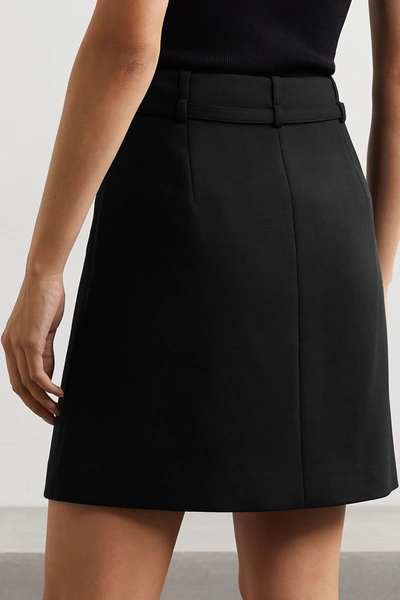 Shop Theory Belted Crepe Mini Skirt In Black