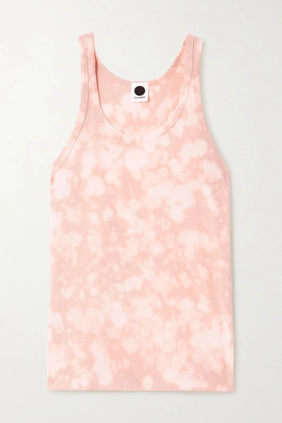 Shop Bassike Motley Tie-dyed Organic Cotton-jersey Tank In Pink