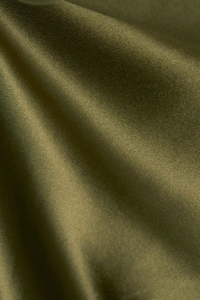 Shop Nili Lotan Cami Silk-satin Gown In Army Green