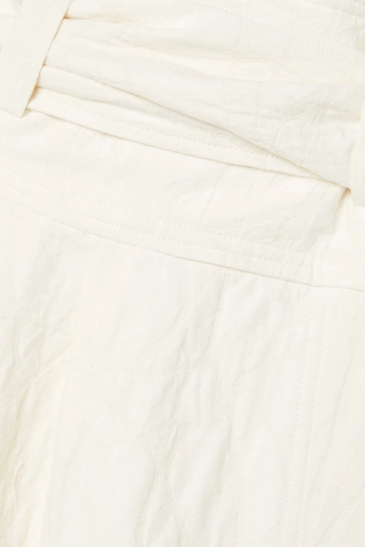 Shop Mara Hoffman + Net Sustain Esperanza Belted Organic Cotton And Linen-blend Jacquard Midi Wrap Skirt In White