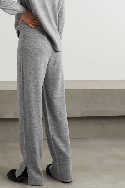 Shop Bogner Allegra Mélange Wool Track Pants In Gray