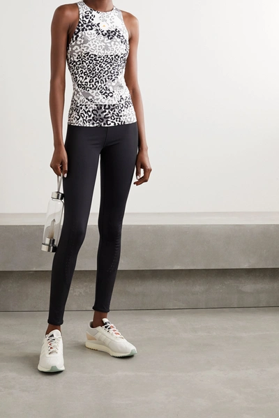 Shop Adidas By Stella Mccartney Truepurpose Cutout Leopard-print Stretch-primegreen Tank In White