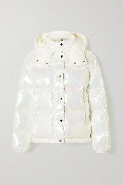 Shop Moncler Daos Iridescent Hooded Quilted Shell Down Jacket In Metallic