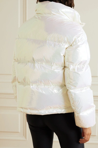 Shop Moncler Daos Iridescent Hooded Quilted Shell Down Jacket In Metallic