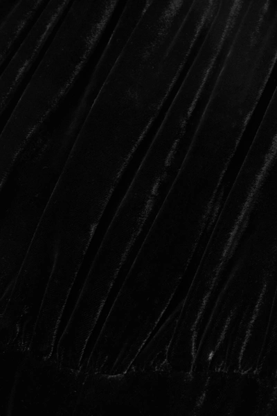 Shop Fendi Twisted Satin-trimmed Velvet Jumpsuit In Black