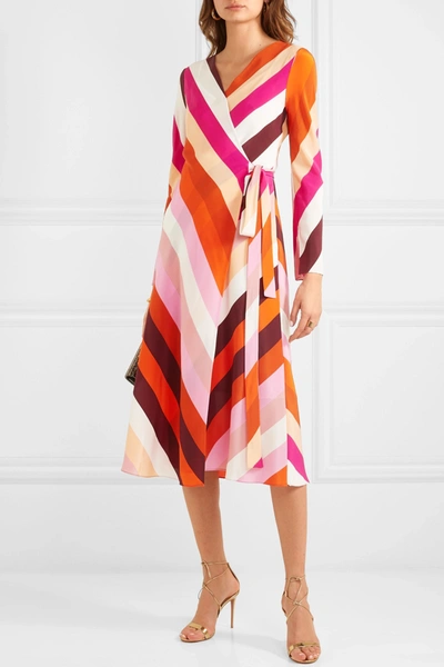 Shop Diane Von Furstenberg Tilly Silk Crepe De Chine Wrap Dress In Pink