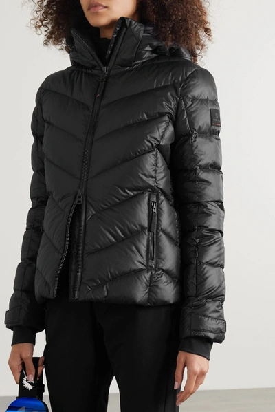 Shop Bogner Fire+ice Sassy Hooded Quilted Shell Down Ski Jacket In Black