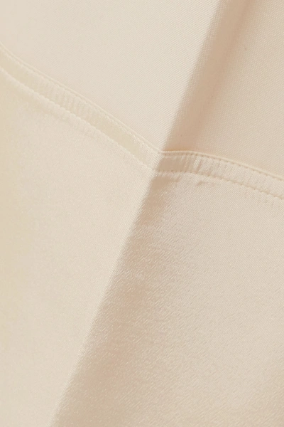Shop Jil Sander Satin-trimmed Cotton-canvas Wide-leg Pants In Ecru