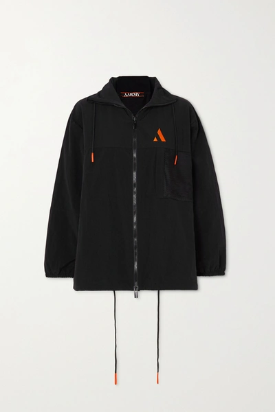 Shop Aarmy Embroidered Shell Track Jacket In Black