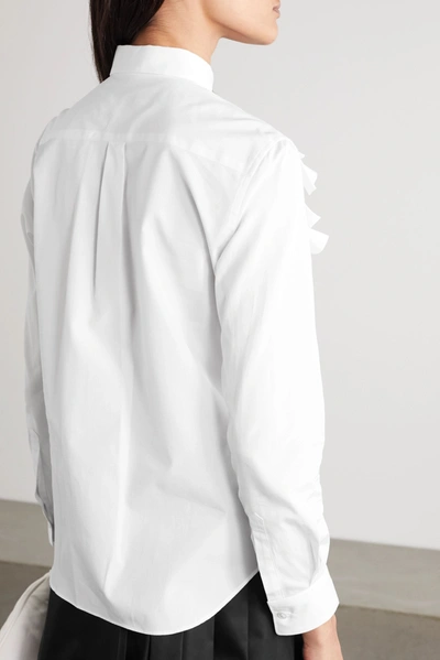 Shop Comme Des Garçons Comme Des Garçons Ruffled Cotton-poplin Shirt In White