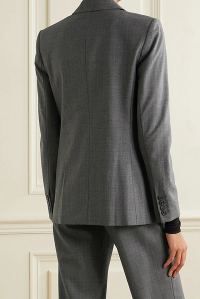 Shop Michael Michael Kors Double-breasted Wool-blend Blazer In Gray