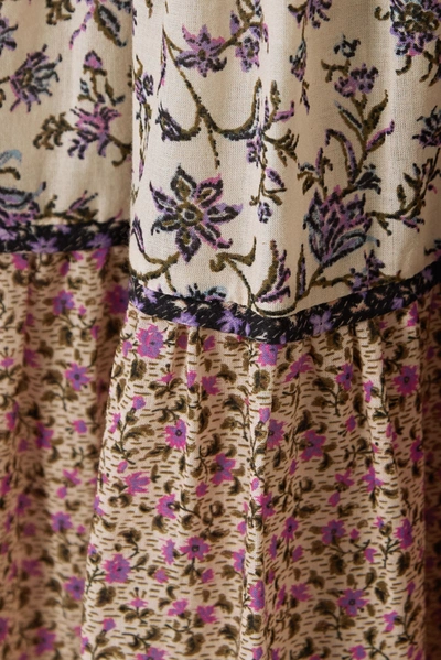 Shop Ulla Johnson Odelia Ruffled Tiered Floral-print Cotton-blend Voile Midi Dress In Cream