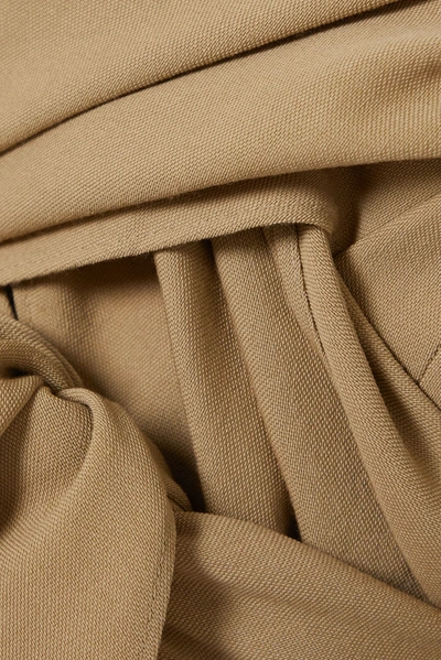 Shop Petar Petrov Joshua Wool And Silk-blend Wrap Blazer In Camel