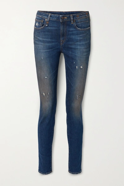 Shop R13 Alison Distressed High-rise Skinny Jeans In Blue