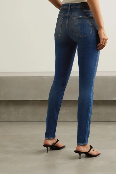 Shop R13 Alison Distressed High-rise Skinny Jeans In Blue