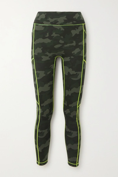 Shop All Access Record Breaker Camouflage-print Stretch Leggings In Green