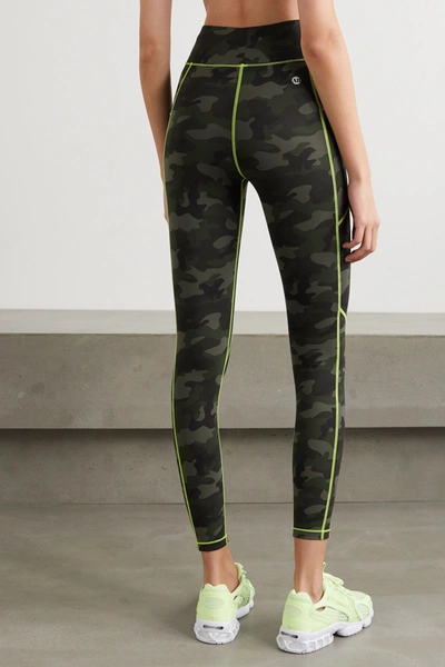 Shop All Access Record Breaker Camouflage-print Stretch Leggings In Green