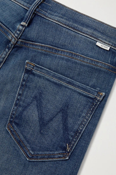 Shop Mother The Dazzler Mid-rise Straight-leg Jeans In Blue