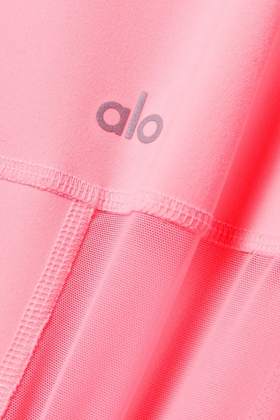 Shop Alo Yoga Impact Mesh-paneled Stretch Leggings In Pink