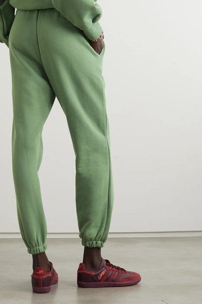 Shop The Frankie Shop Vanessa Cotton-jersey Track Pants In Leaf Green