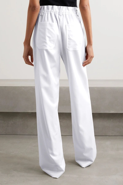 Shop Tom Ford Wool-twill Wide-leg Pants In White