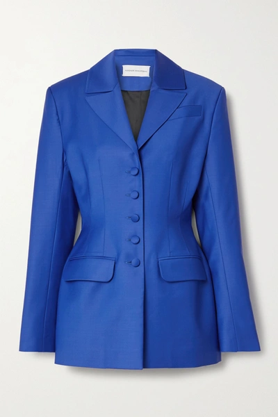 Shop Aleksandre Akhalkatsishvili Wool-blend Blazer In Cobalt Blue