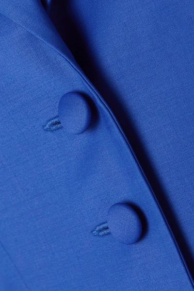 Shop Aleksandre Akhalkatsishvili Wool-blend Blazer In Cobalt Blue