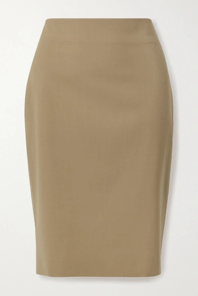Shop Theory Stretch-wool Skirt In Camel