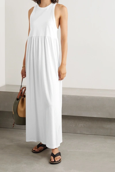 Shop Ninety Percent + Net Sustain Organic Cotton-jersey Maxi Dress In White