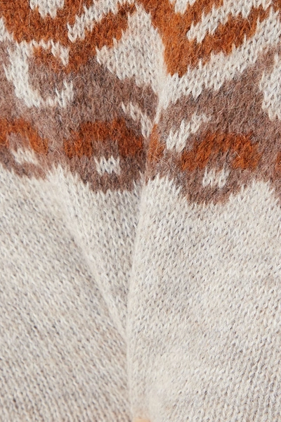 Shop Chloé Fair Isle Alpaca-blend Sweater In Gray