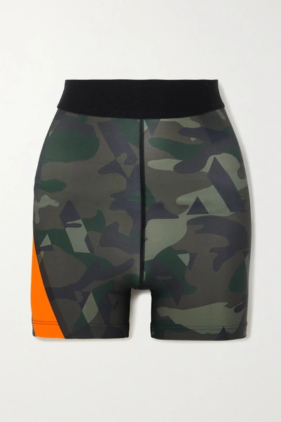 Shop Aarmy Juliet Camouflage-print Stretch Shorts In Black