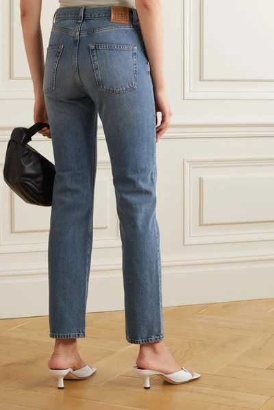 Shop Totême Studio High-rise Straight-leg Jeans In Light Denim