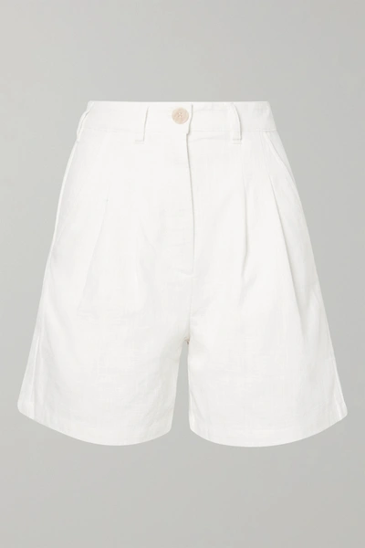 Shop L.f.markey Henry Linen And Cotton-blend Shorts In White