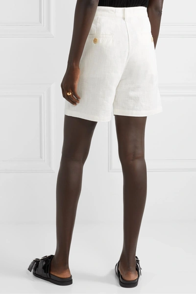 Shop L.f.markey Henry Linen And Cotton-blend Shorts In White