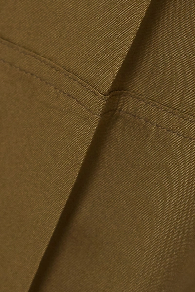 Shop Givenchy Woven Tapered Pants In Army Green