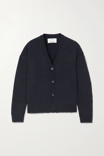 Shop Allude Cashmere Cardigan In Navy