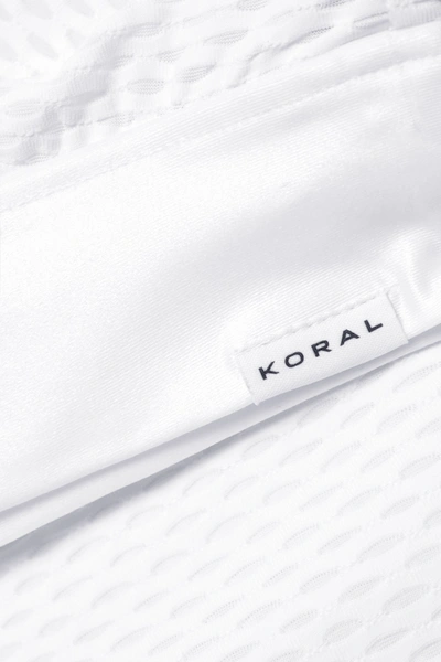 Shop Koral Sofia Stretch-mesh Sweater In White