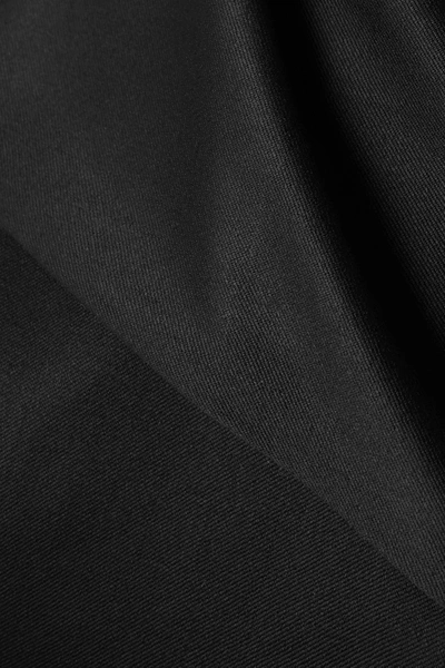 Shop Brandon Maxwell Draped Wool-faille Halterneck Gown In Black