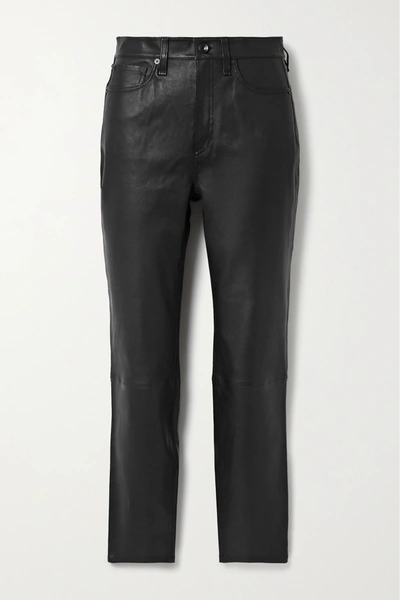 Shop Rag & Bone Nina Skinny Leather Pants In Black