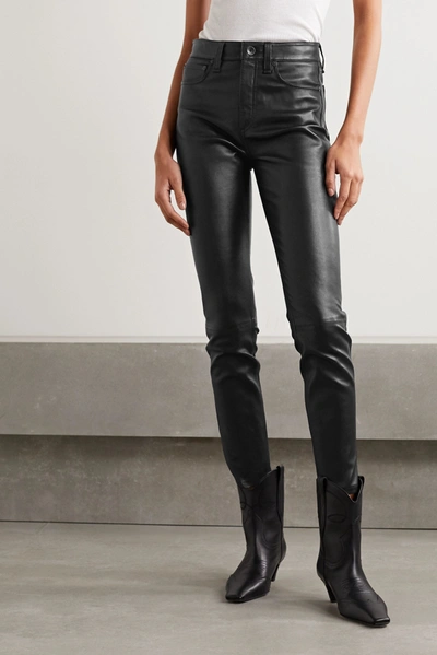 Shop Rag & Bone Nina Skinny Leather Pants In Black