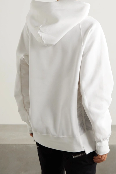 Shop Nike + Sacai Nrg Oversized Paneled Printed Cotton-blend Jersey And Shell Hoodie In White
