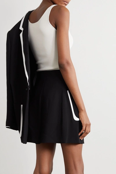 Shop Fendi Crepe Mini Skirt In Navy