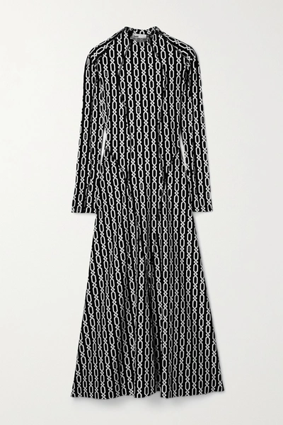 Shop Gmbh Elif Printed Stretch-jersey Dress In Black